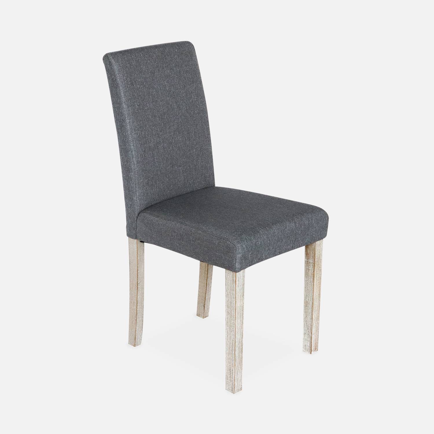 Conjunto de 2 cadeiras - Rita - cadeiras de tecido, pernas de madeira lacada  Photo4