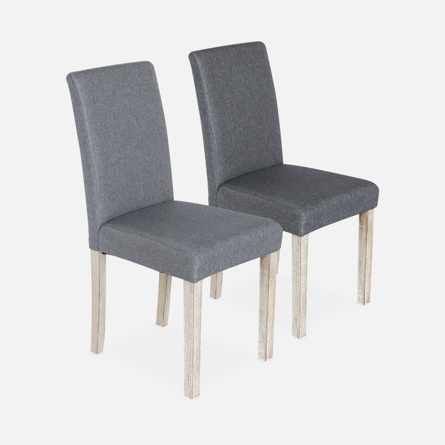 Conjunto de 2 cadeiras - Rita - cadeiras de tecido, pernas de madeira lacada  Photo6