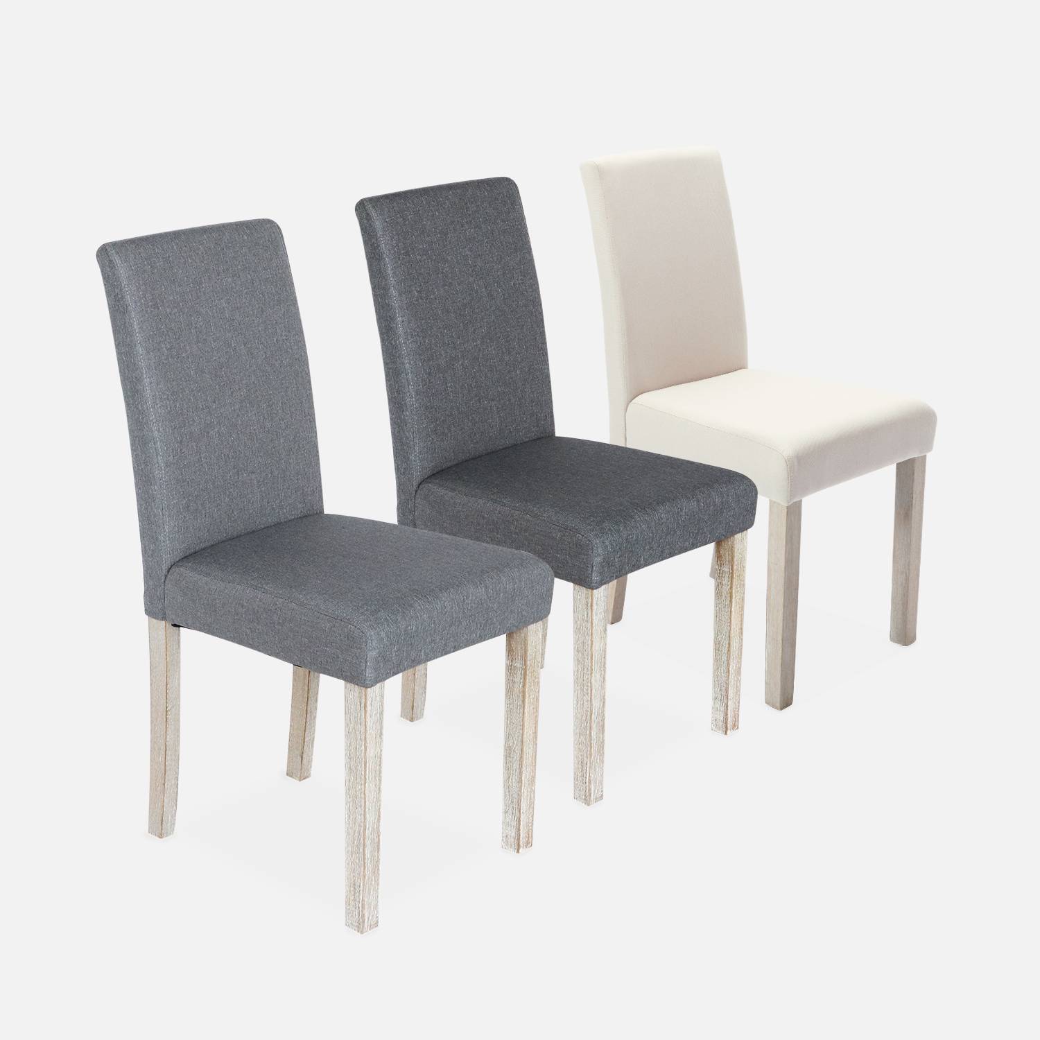 Lote de 4 sillas - Rita - sillas de tela, patas madera lacada  Photo5
