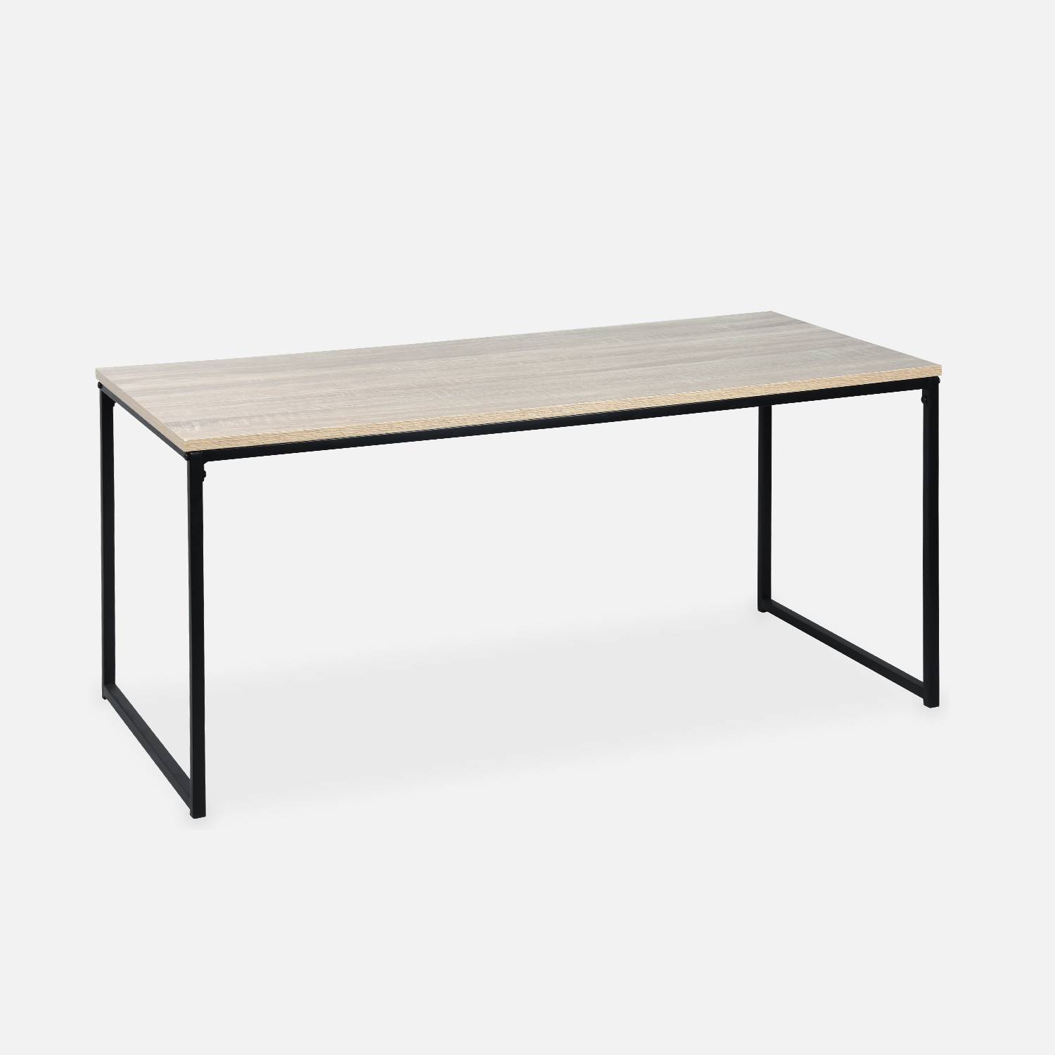  Tables basses en métal et décor bois encastrables - Loft -  tables gigognes, 100x48x48cm & 40x40x40cm Photo5