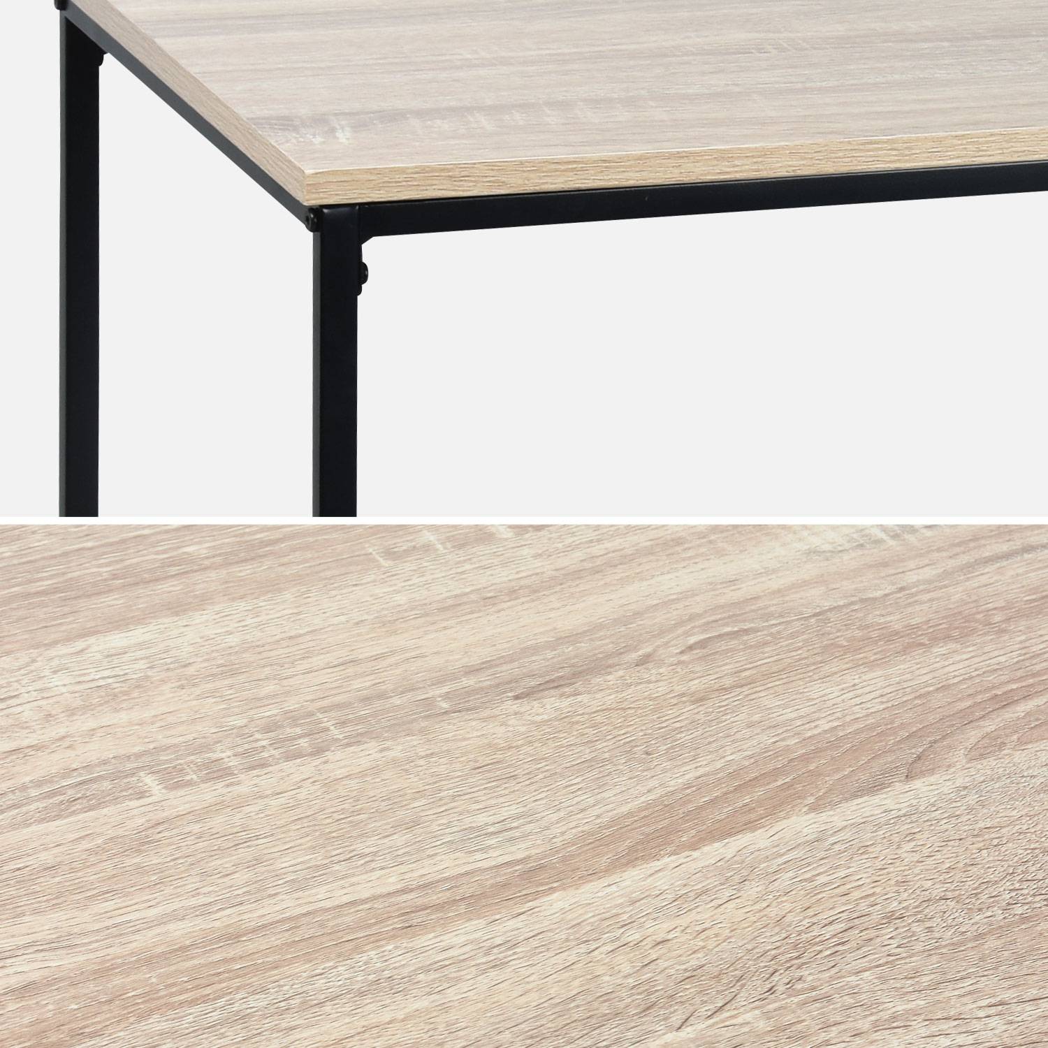  Tables basses en métal et décor bois encastrables - Loft -  tables gigognes, 100x48x48cm & 40x40x40cm Photo7