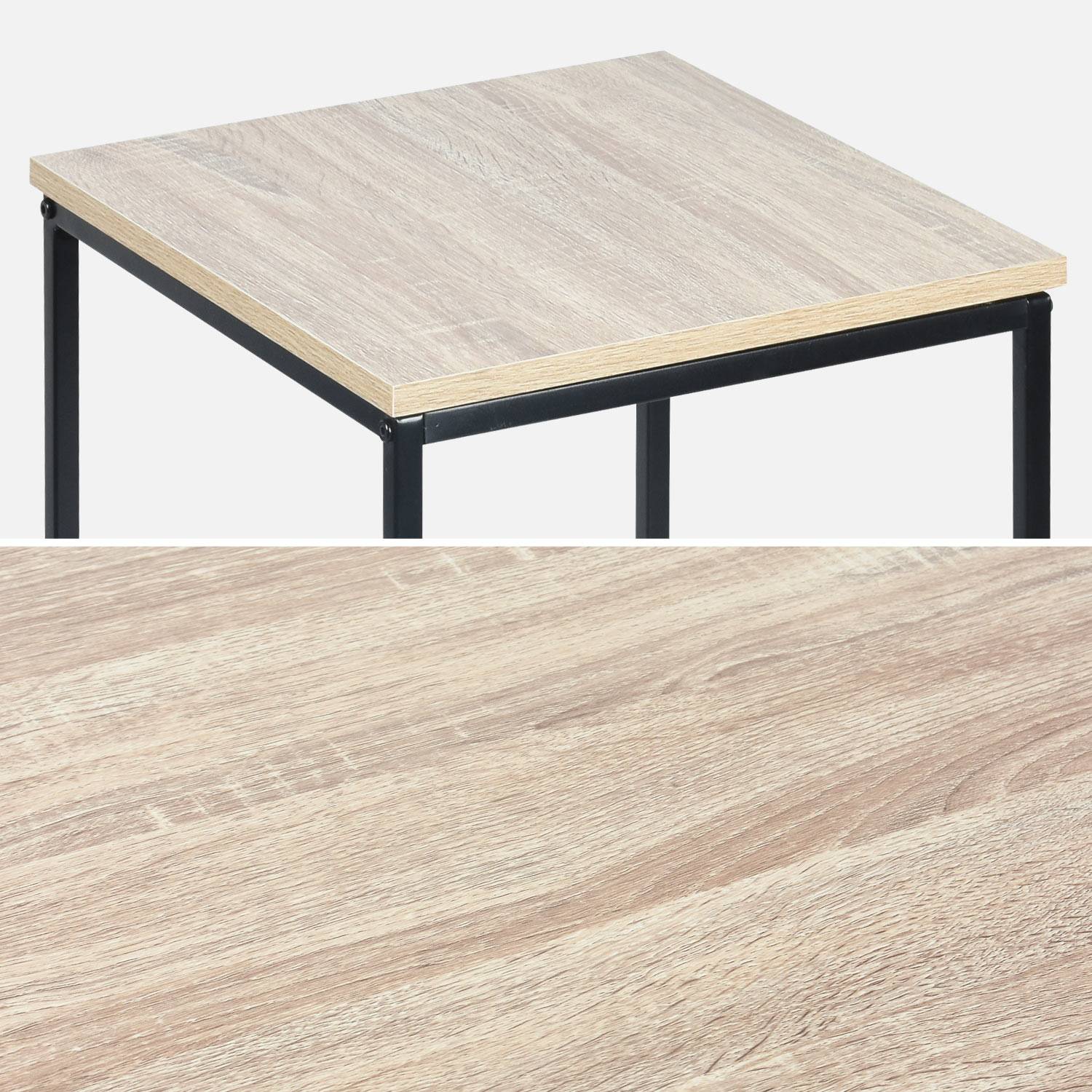  Tables basses en métal et décor bois encastrables - Loft -  tables gigognes, 40x40x50cm et 35x35x45cm Photo7