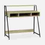 Bureau - LOFT - 3 casiers de rangement - 1 étagère - décor bois et métal - L 100 x l 48 x H 94,5cm Photo2