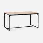 Table à manger rectangulaire métal noir et décor bois - Loft - 4 places, 150cm  Photo3