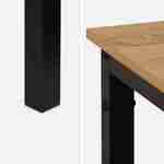 Table à manger rectangulaire métal décor bois, 4 - 6 places - Loft Photo3
