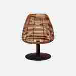 Lampe de table nomade rechargeable LED en rotin naturel, intérieur / extérieur  Photo3
