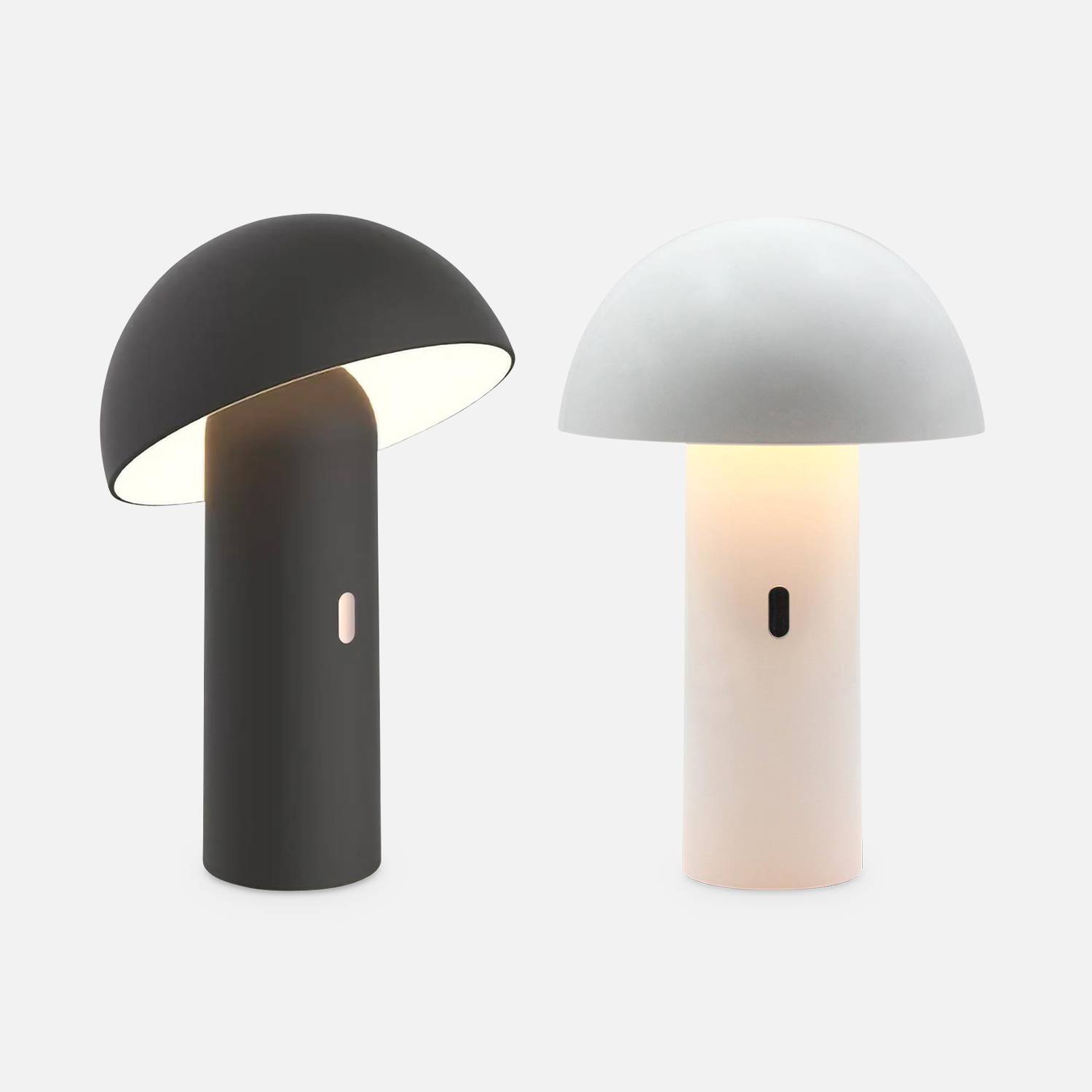 Lampe de table sans fil nomade à tête orientable blanche H 28cm, intérieur / extérieur  Photo6