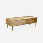 Table basse en décor bois - Mika - 2 tiroirs, 2 espaces de rangement, L 120 x l 55 x H 40cm Photo3