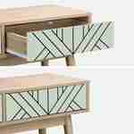 Console décor bois & vert d'eau - Mika - 2 tiroirs, 1 casier de rangement, pieds scandinaves, L 120 x l 48 x H 75cm  Photo5