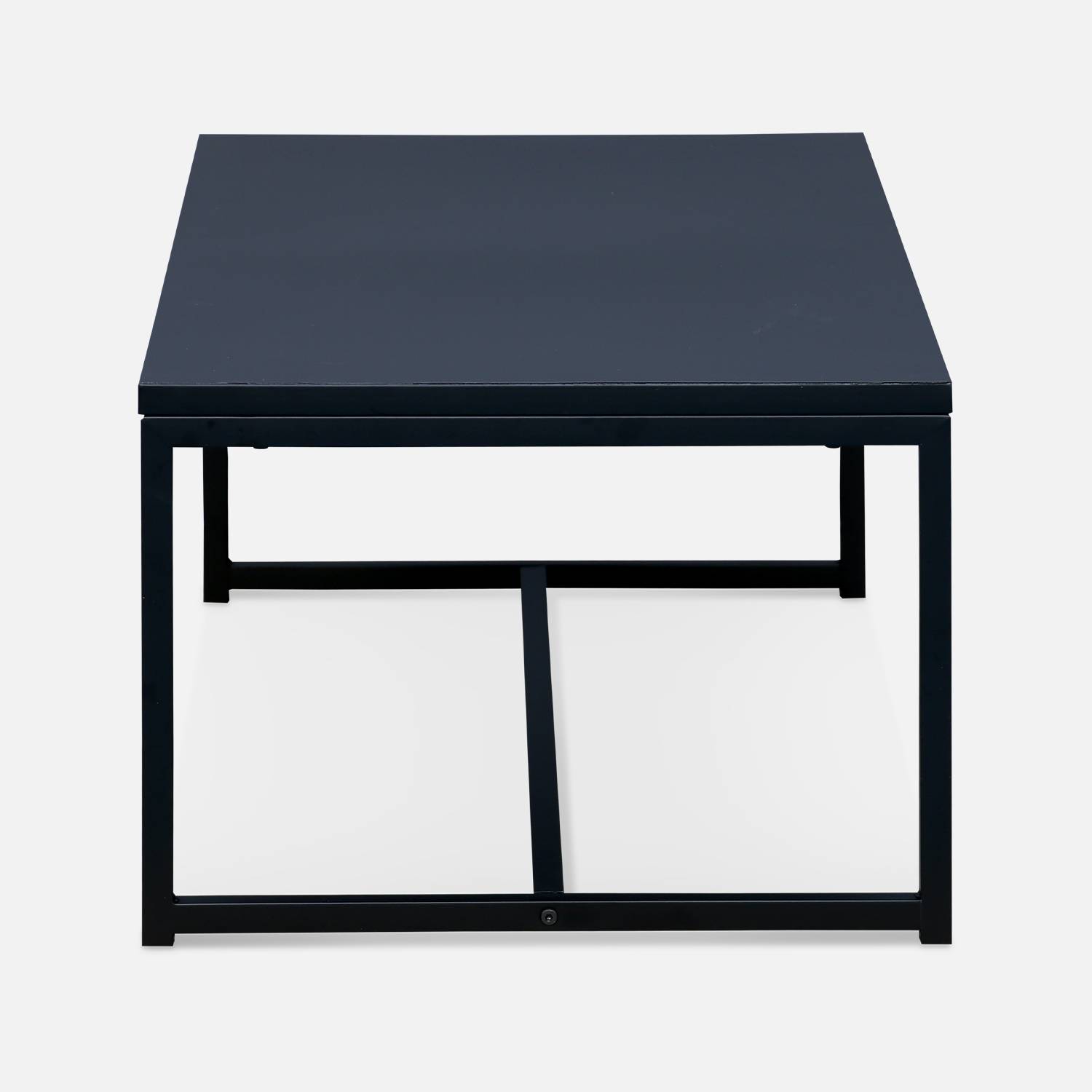 Table basse métal noir 100x50x36cm - Industrielle - pieds en métal, design  Photo5