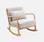Cadeira de baloiço de design em tecido bege e madeira - Lorens Rocking