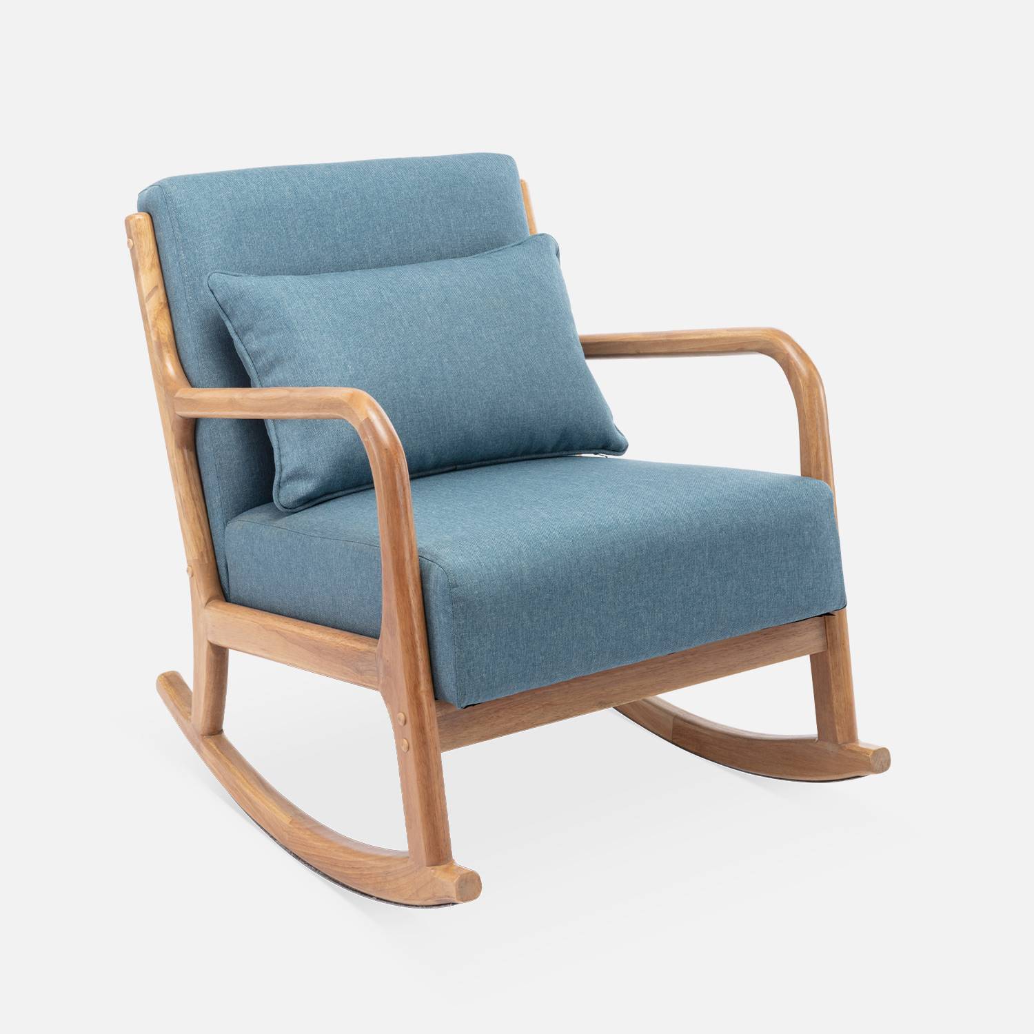 Design schommelstoel van hout en stof, 1 plaats, Scandinavische look Photo3