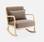 Cadeira de balanço de design com tecido marrom e madeira - Lorens Rocking