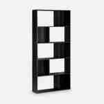 Asymmetrische design boekenkast, 5 planken, 10 opbergvakken, 83x23x173cm Photo2