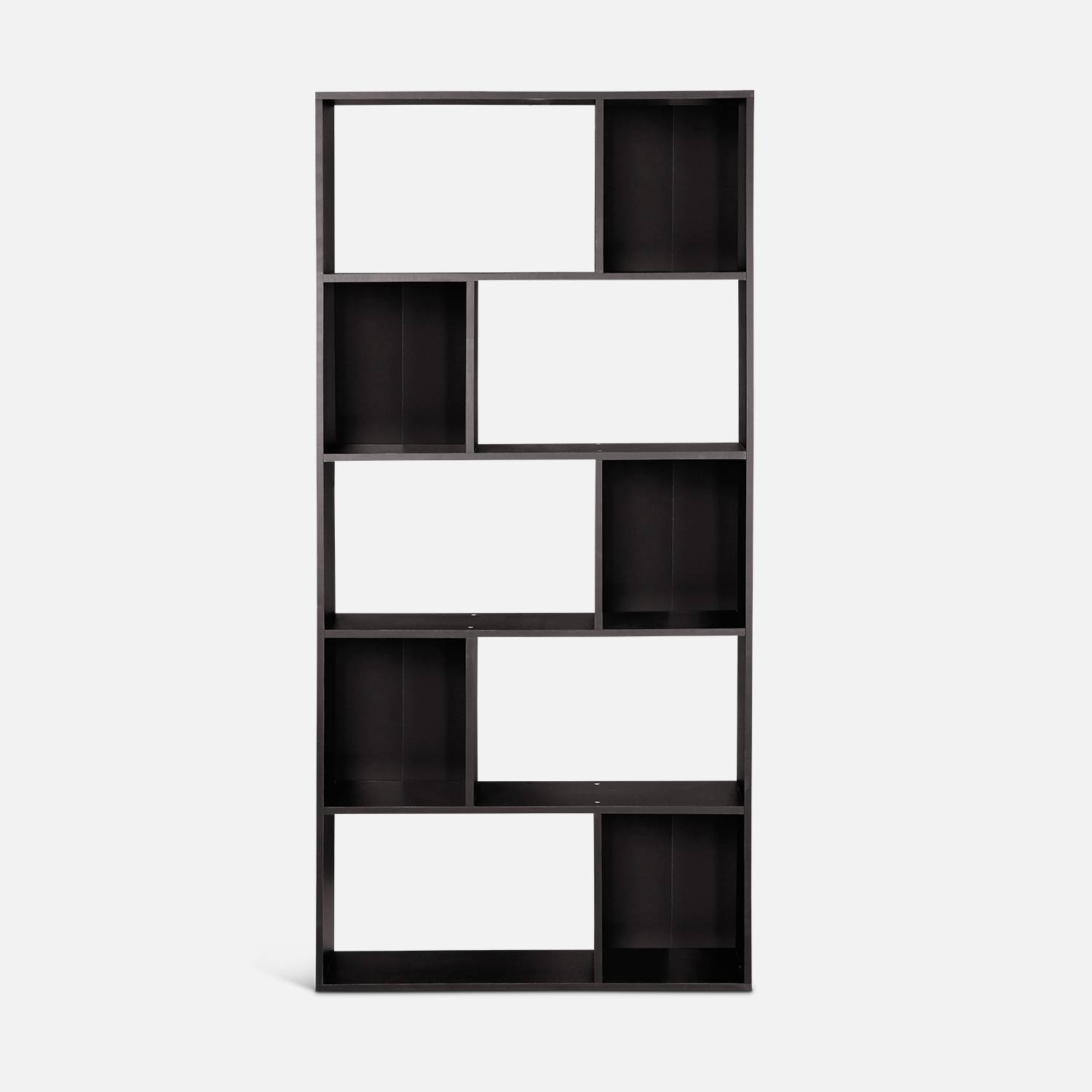 Bibliothèque design asymétrique – Pieter – 5 étagères, 10 compartiments de rangement, 83x23x173cm Photo3