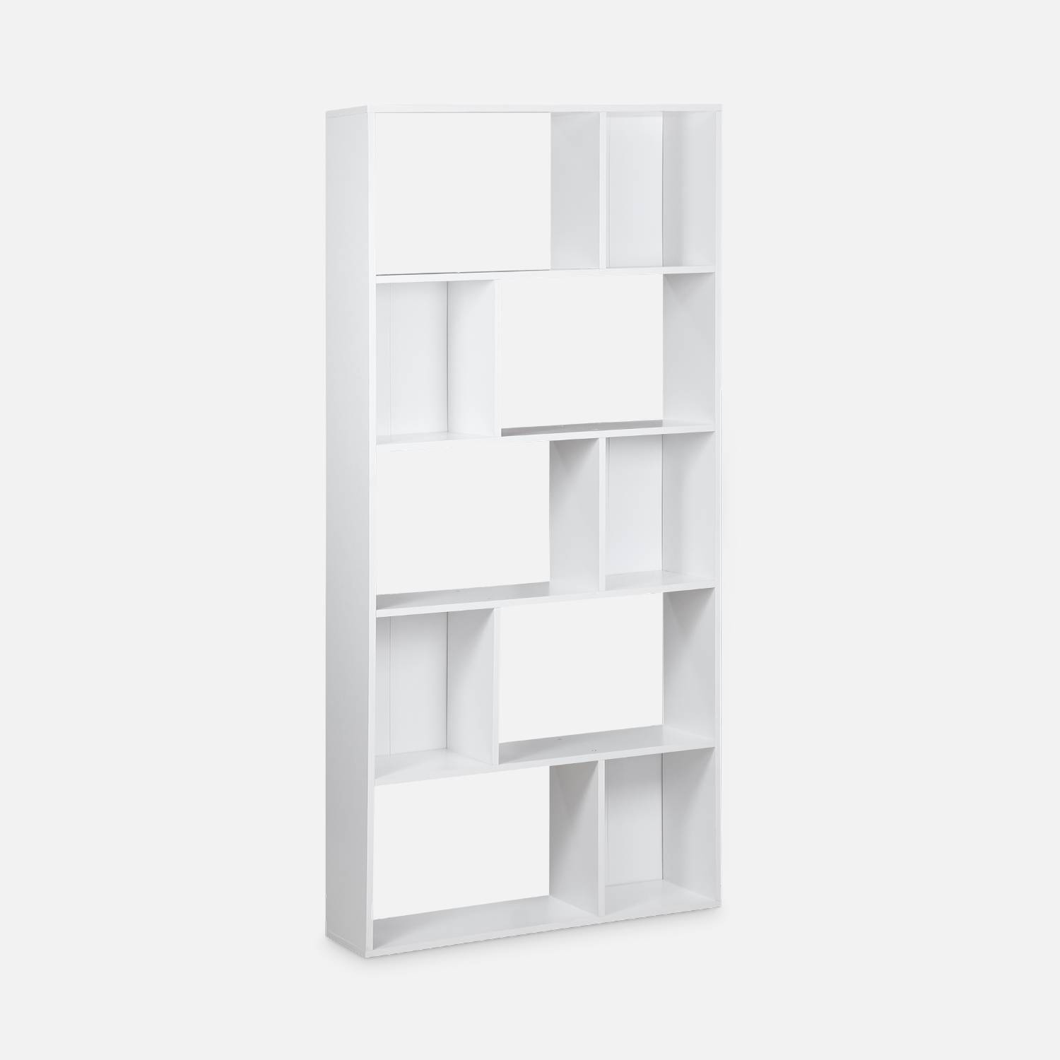Libreria di design asimmetrica – Pieter – 5 ripiani, 10 vani portaoggetti, 83x23x173cm Photo3
