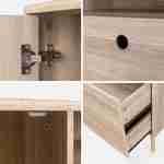 Buffet en décor bois 120x39x75cm - Scandi - 1 porte, 2 tiroirs Photo7