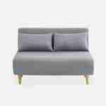 Sofá cama de tela - Guesta - Escandinavo de 2 plazas, patas de madera oscura, gris claro, asiento corrido, respaldo reclinable Photo4