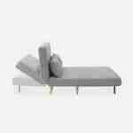 Sofá cama de tela - Guesta - Escandinavo de 2 plazas, patas de madera oscura, gris claro, asiento corrido, respaldo reclinable Photo5