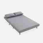 Sofá cama de tela - Guesta - Escandinavo de 2 plazas, patas de madera oscura, gris claro, asiento corrido, respaldo reclinable Photo7