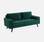 Sofá de 3 lugares em veludo verde inglês, sofá escandinavo reto, pernas de madeira