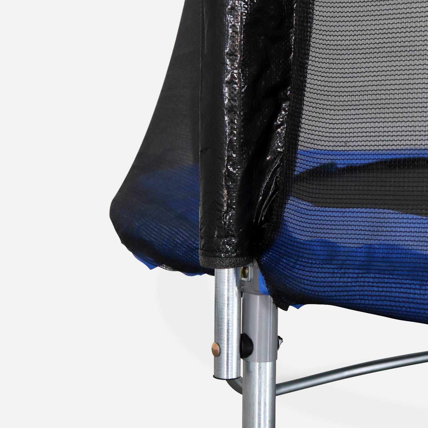 Cama elástica de 250 cm, azul, con red de seguridad, cubierta, red para zapatos, kit de anclaje Photo6