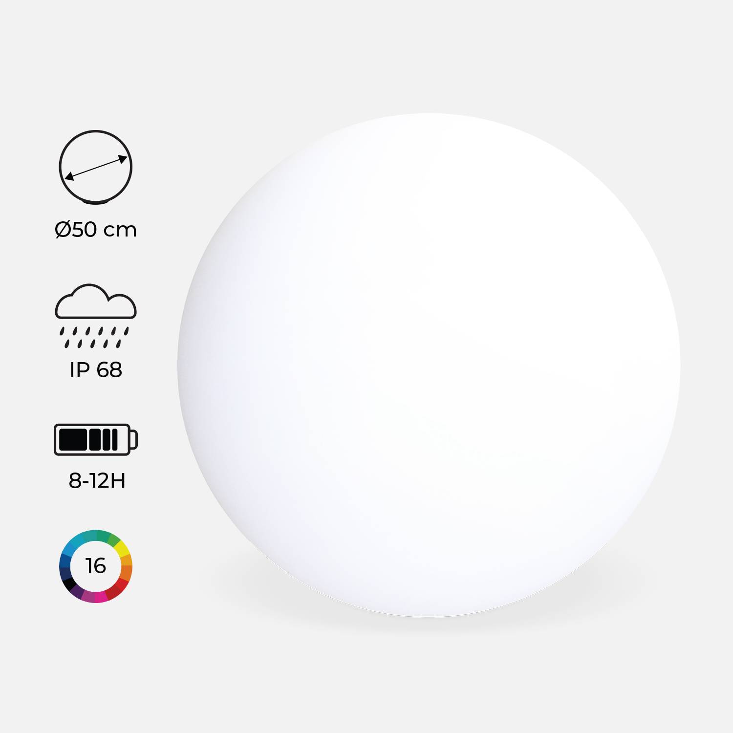 Sphère LED 50cm de diamètre Photo2