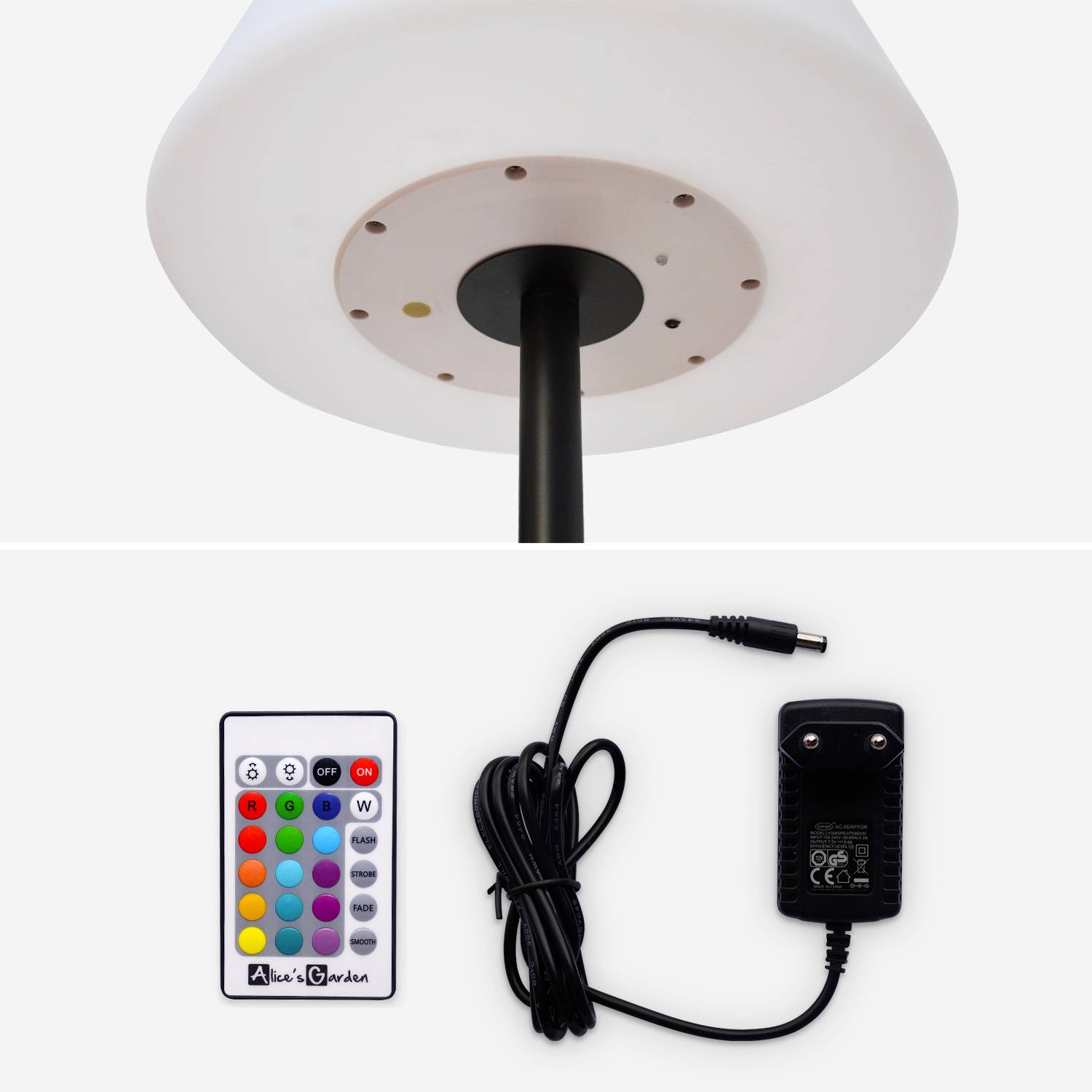 Staande lamp voor buiten 150 cm LAMPADA XL LED hybride, multicolor staande lamp, design op batterij, zonne-energie, afstandsbediening Photo4