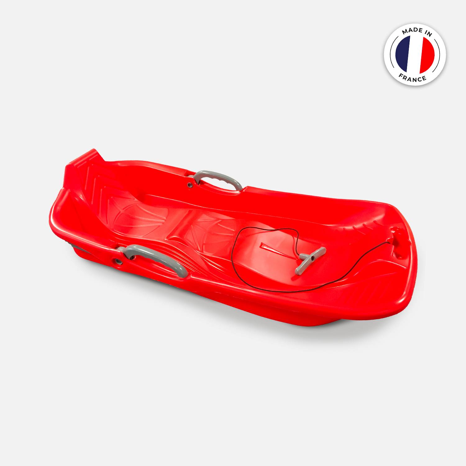Marreta vermelha de 2 lugares com travões, cordel e cabo, Made in France  Photo1