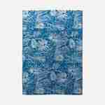 Buiten/binnen tapijt 200x290 cm, donker turquoise met wit exotisch patroon Photo1
