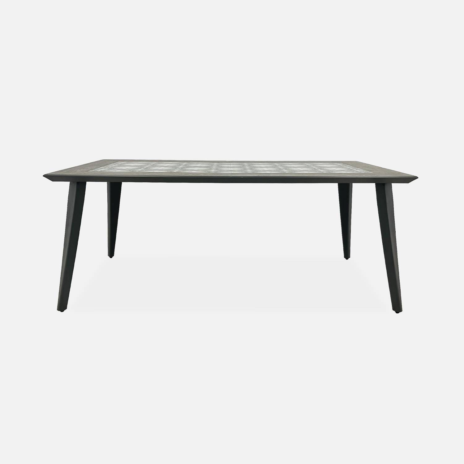 Table en métal et céramique 180 cm rectangulaire - Batam -  6 places, anthracite, Intérieur / Extérieur  Photo4