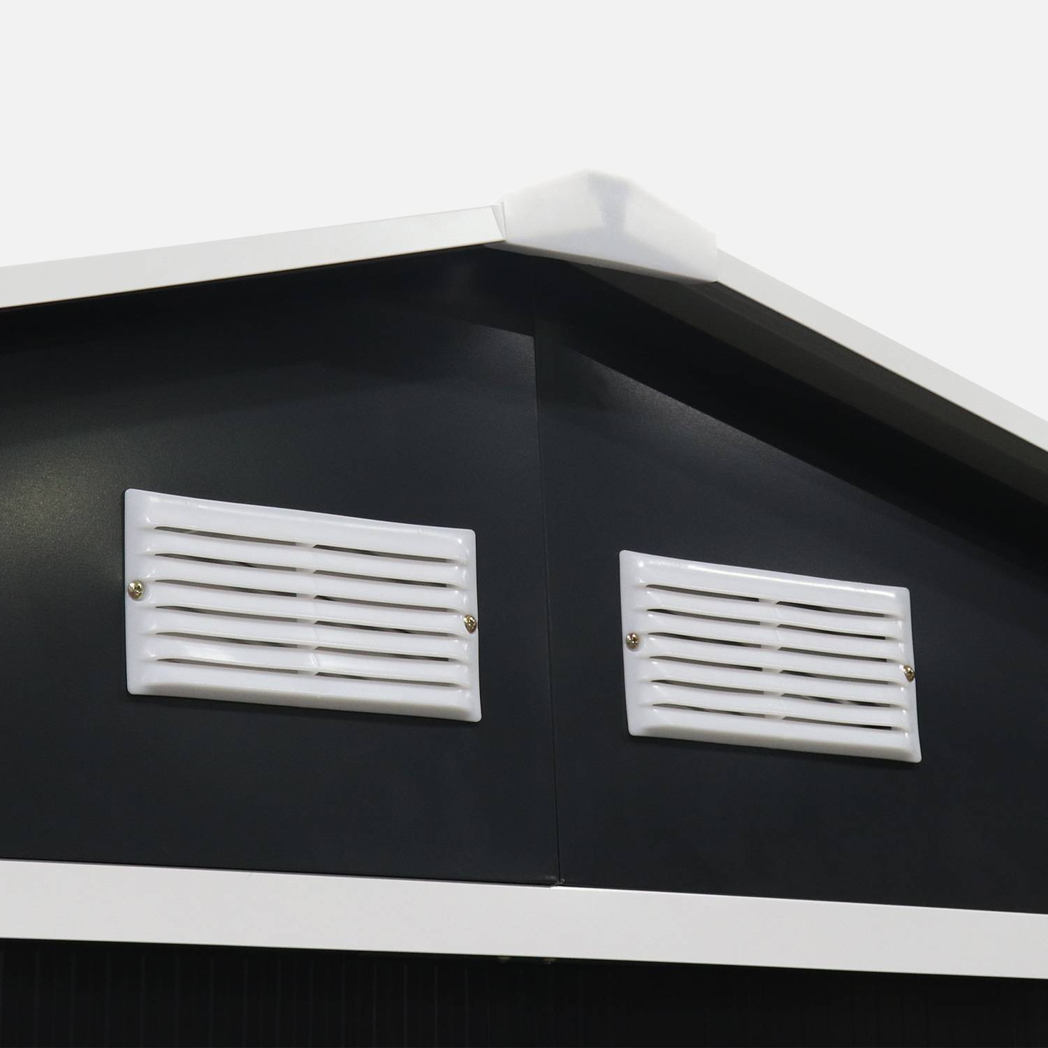 Galpão metálico - Calaisis - 7,06m² cinza antracite e branco - Galpão de ferramentas com duas portas deslizantes, kit de fixação incluído, galpão de arrumação, arrecadação Photo5