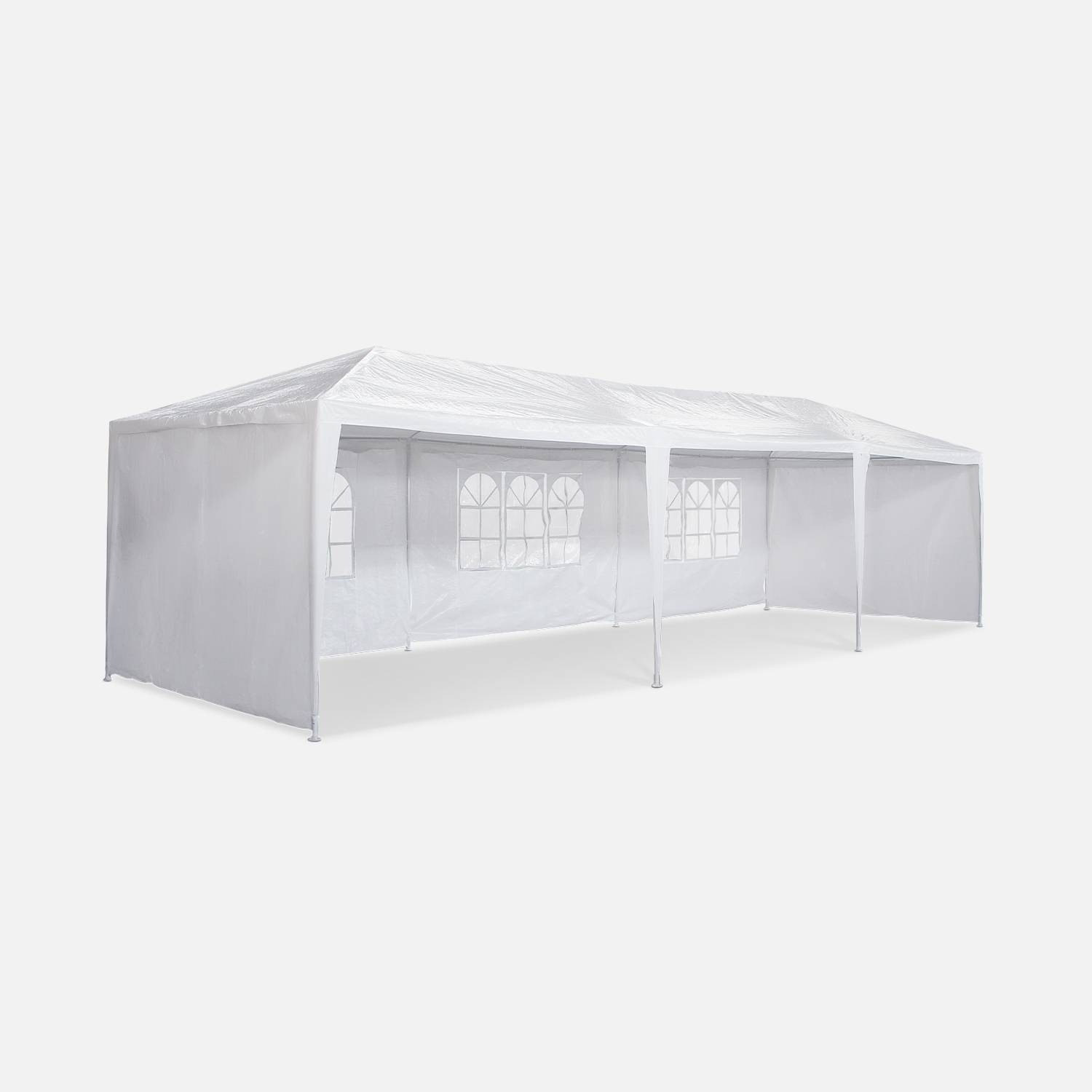 Tente de réception 3x9m, 27 m² - Massilia -  Blanc - à utiliser comme pavillon, pergola, tente de jardin, chapiteau ou tonnelle. Photo3