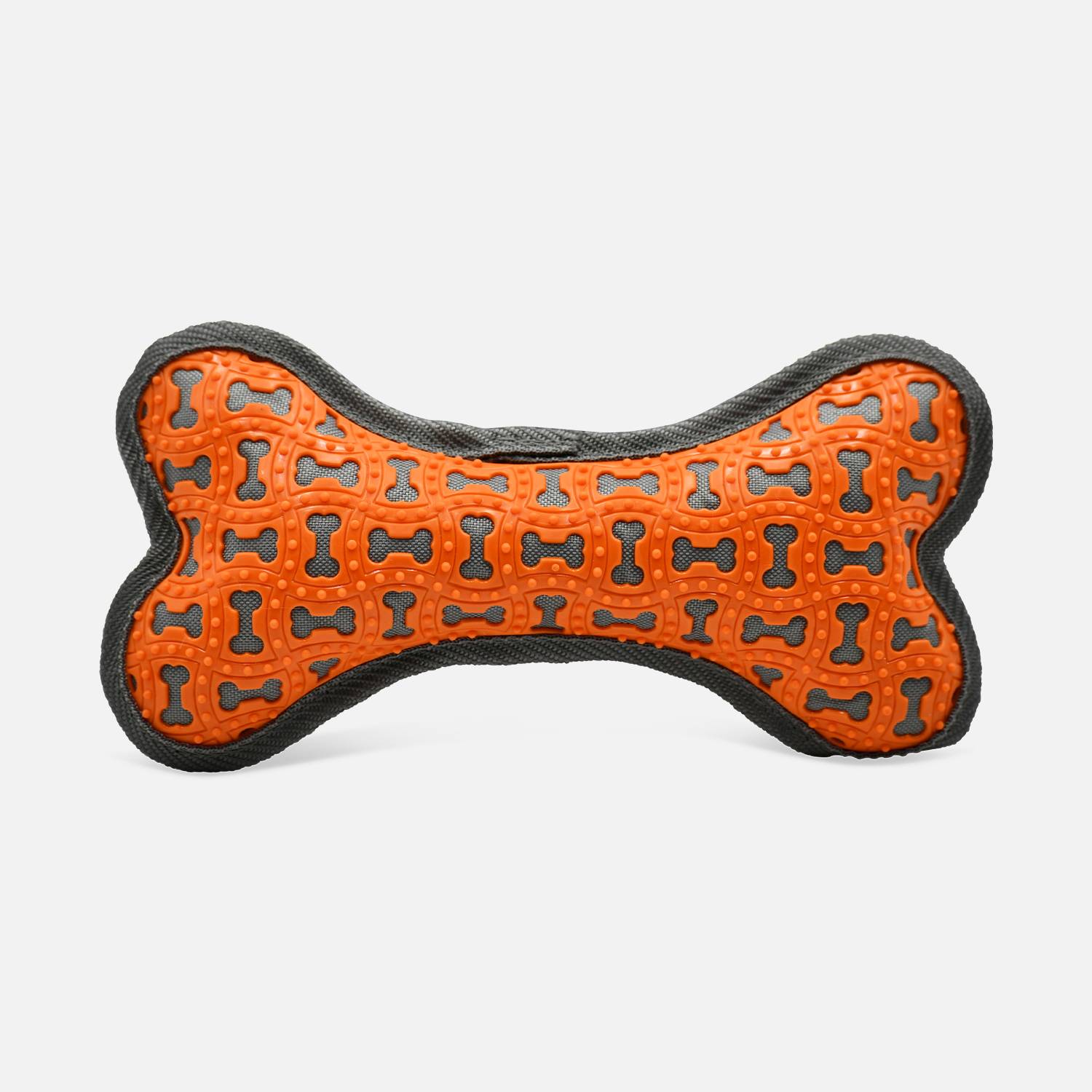 Os en polyester orange fluo pour chiens, jouet à mâcher   Photo1