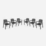 6 fauteuils de jardin en résine plastique imitation rotin - Graphite - Samanna Photo1
