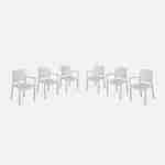 6 fauteuils de jardin en résine plastique imitation rotin - Blanc - Samanna Photo1
