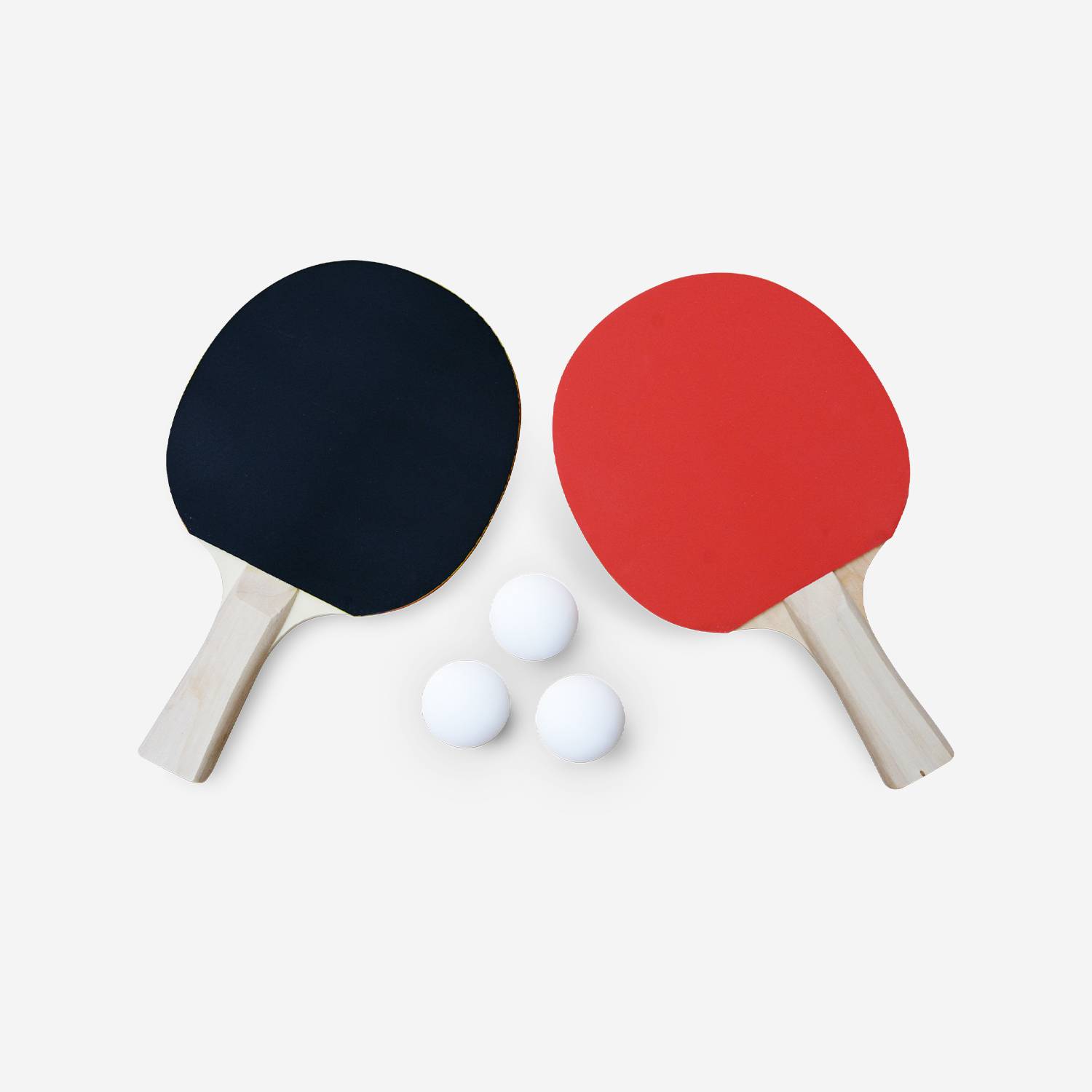Lot de 2 raquettes et 3 balles pour table de Ping-Pong Photo1