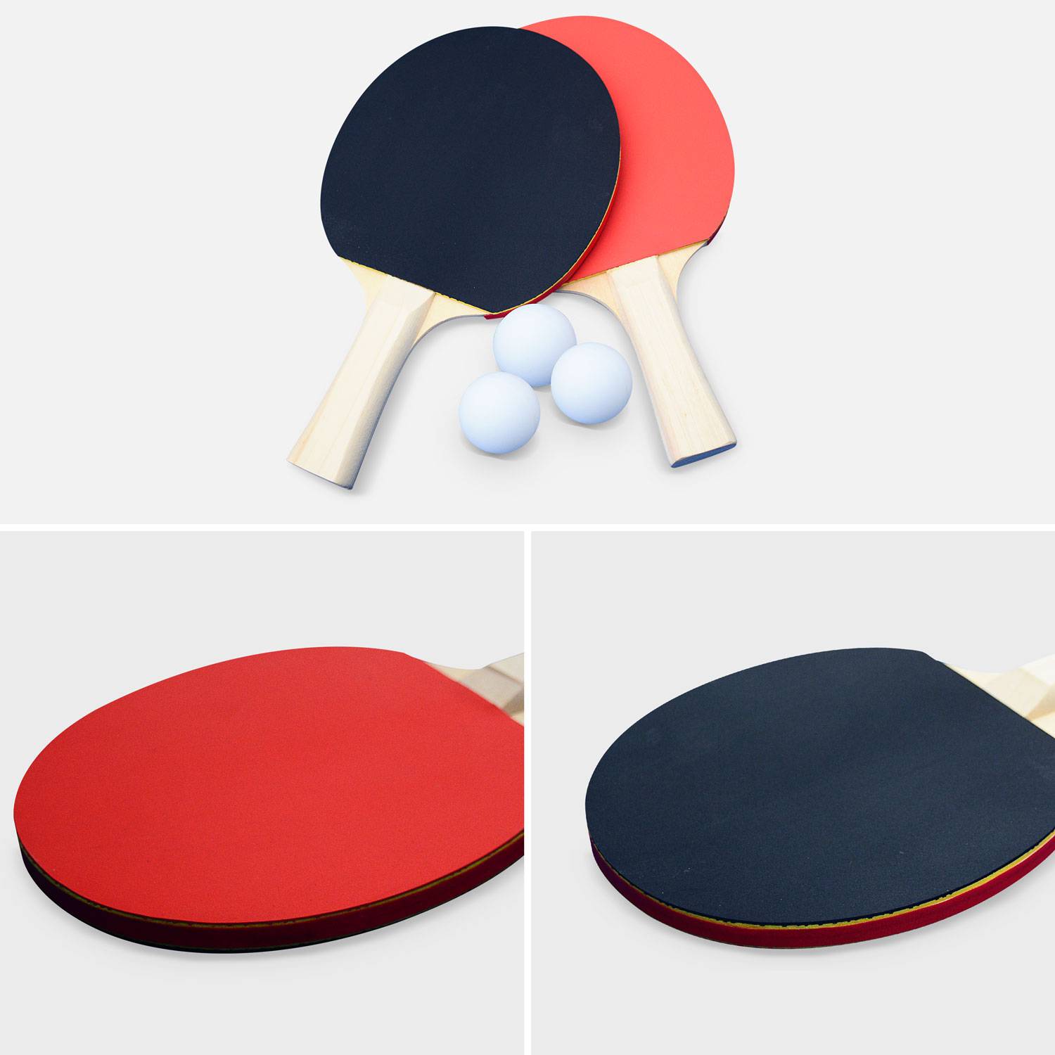 Table de ping pong INDOOR bleue avec sa housse, table pliable avec 2 raquettes et 3 balles, pour utilisation intérieure, sport tennis de table Photo5