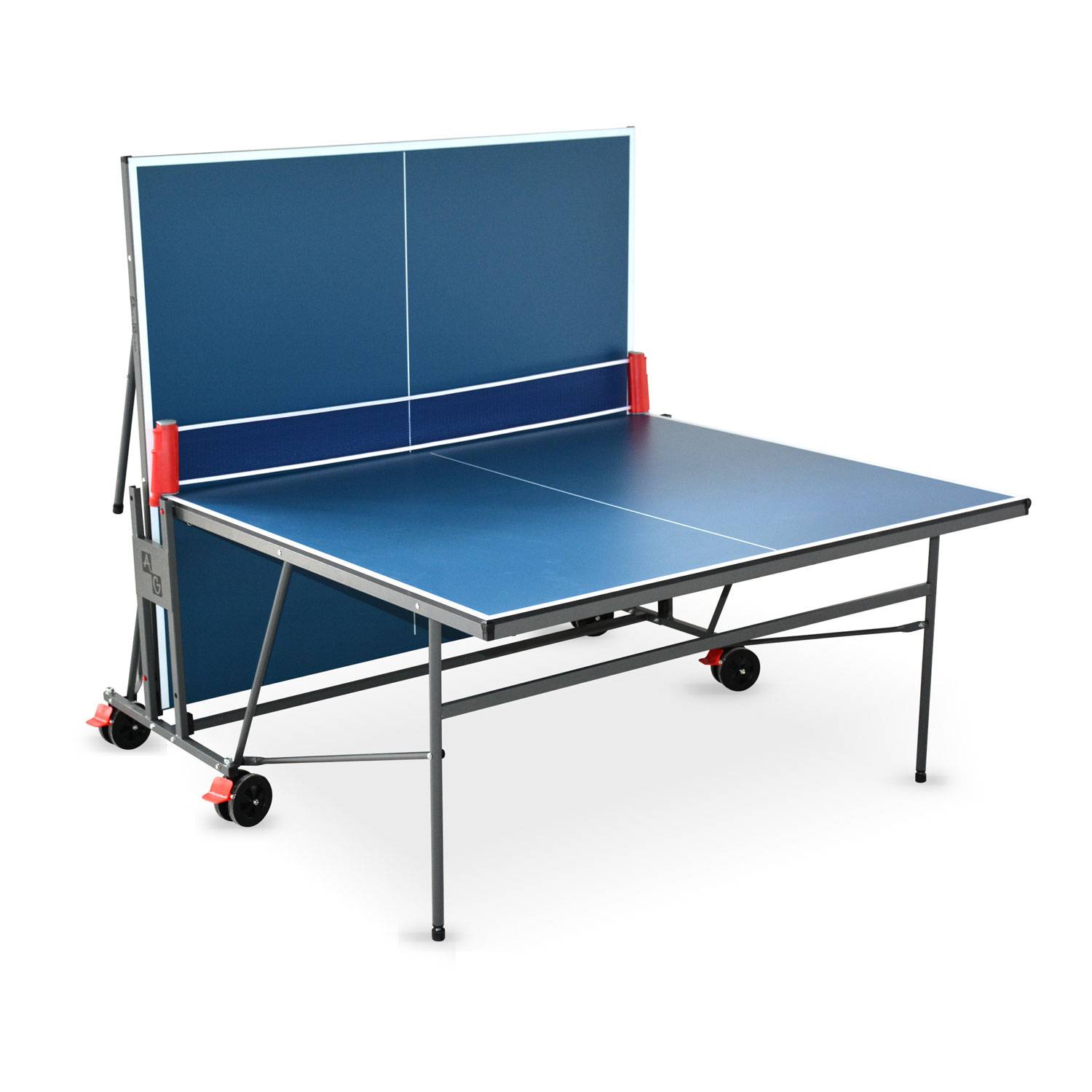 Table de ping pong INDOOR bleue avec sa housse, table pliable avec 2 raquettes et 3 balles, pour utilisation intérieure, sport tennis de table Photo6
