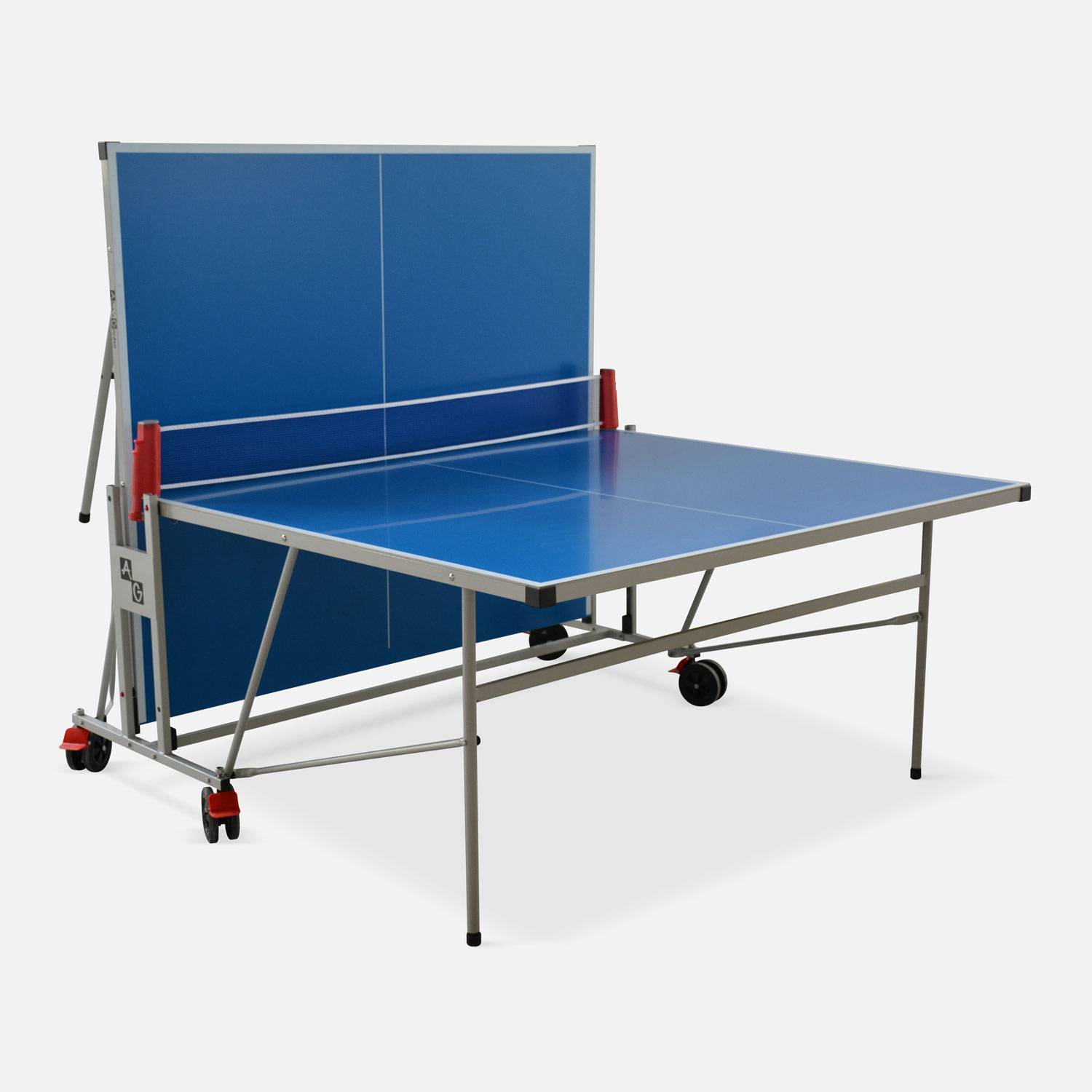 Table de ping pong OUTDOOR bleue, avec 4 raquettes et 6 balles, pour utilisation extérieure, sport tennis de table Photo6