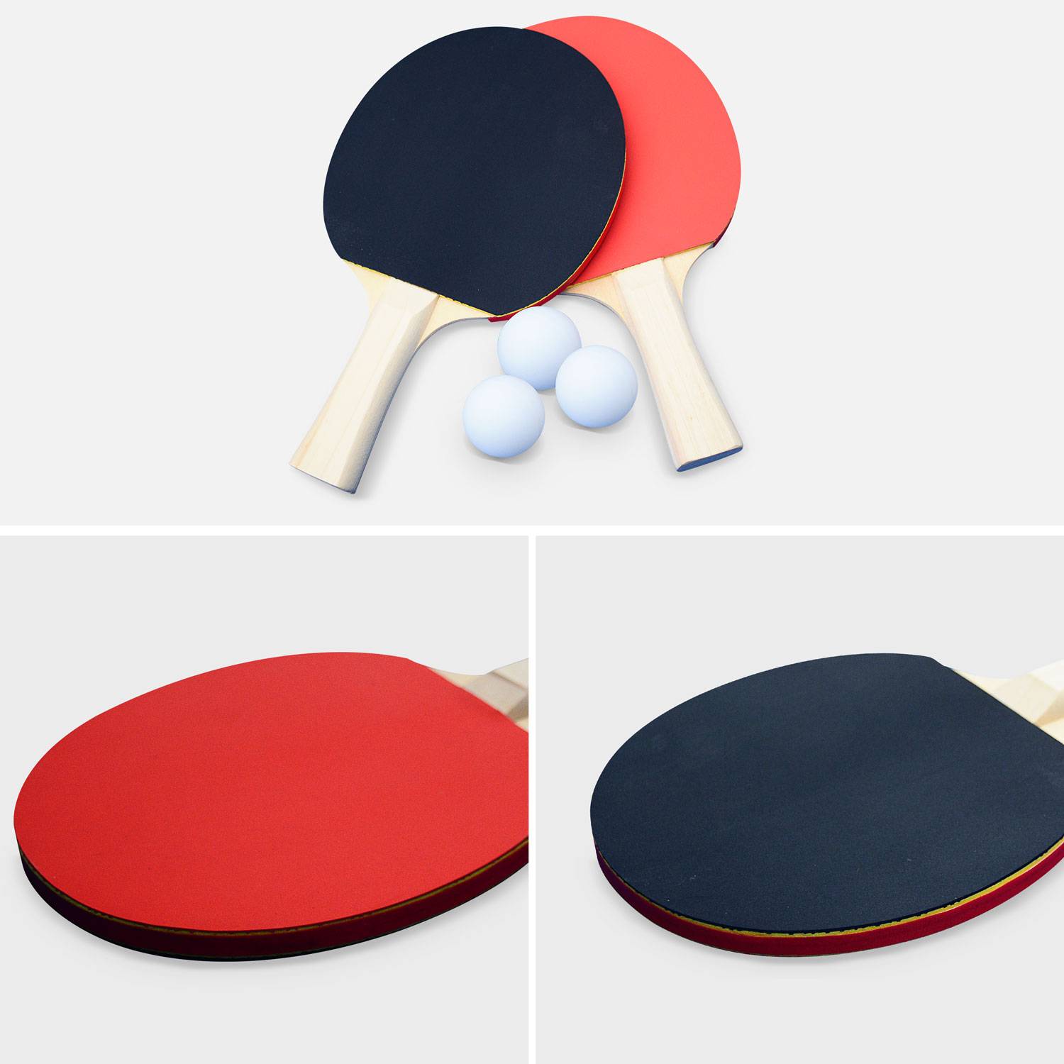 Table de ping pong OUTDOOR bleue avec housse de protection, table pliable avec 2 raquettes et 3 balles, pour utilisation extérieure, sport tennis de table Photo5