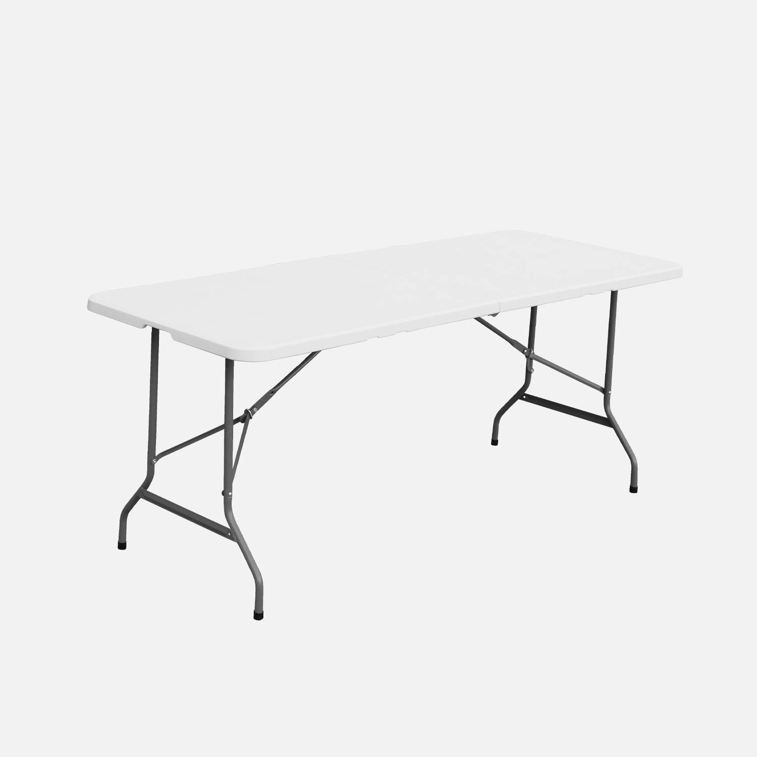2er Set Klappbarer Partytisch aus Kunststoff Weiß 180 cm Photo5