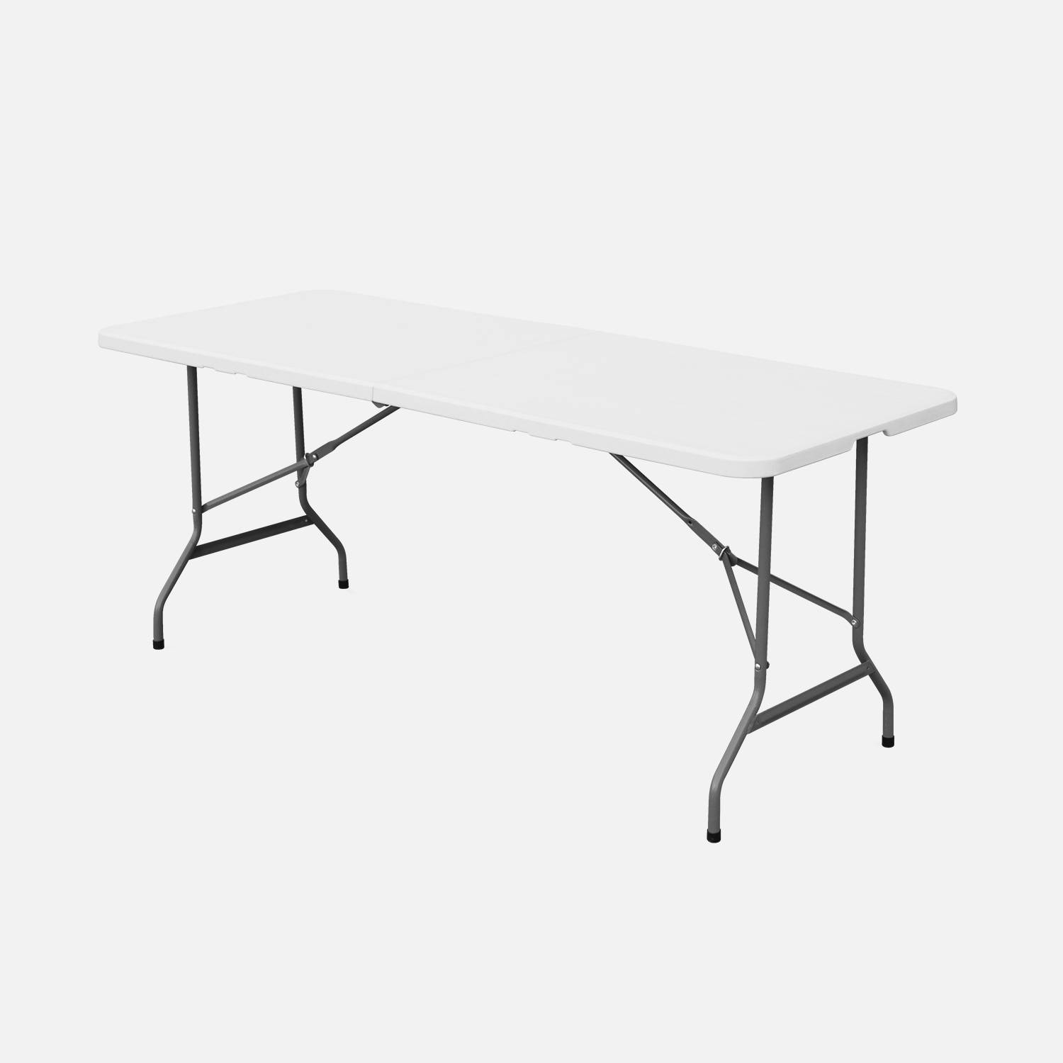 Klappbarer Partytisch aus Kunststoff Weiß 180 cm Photo1