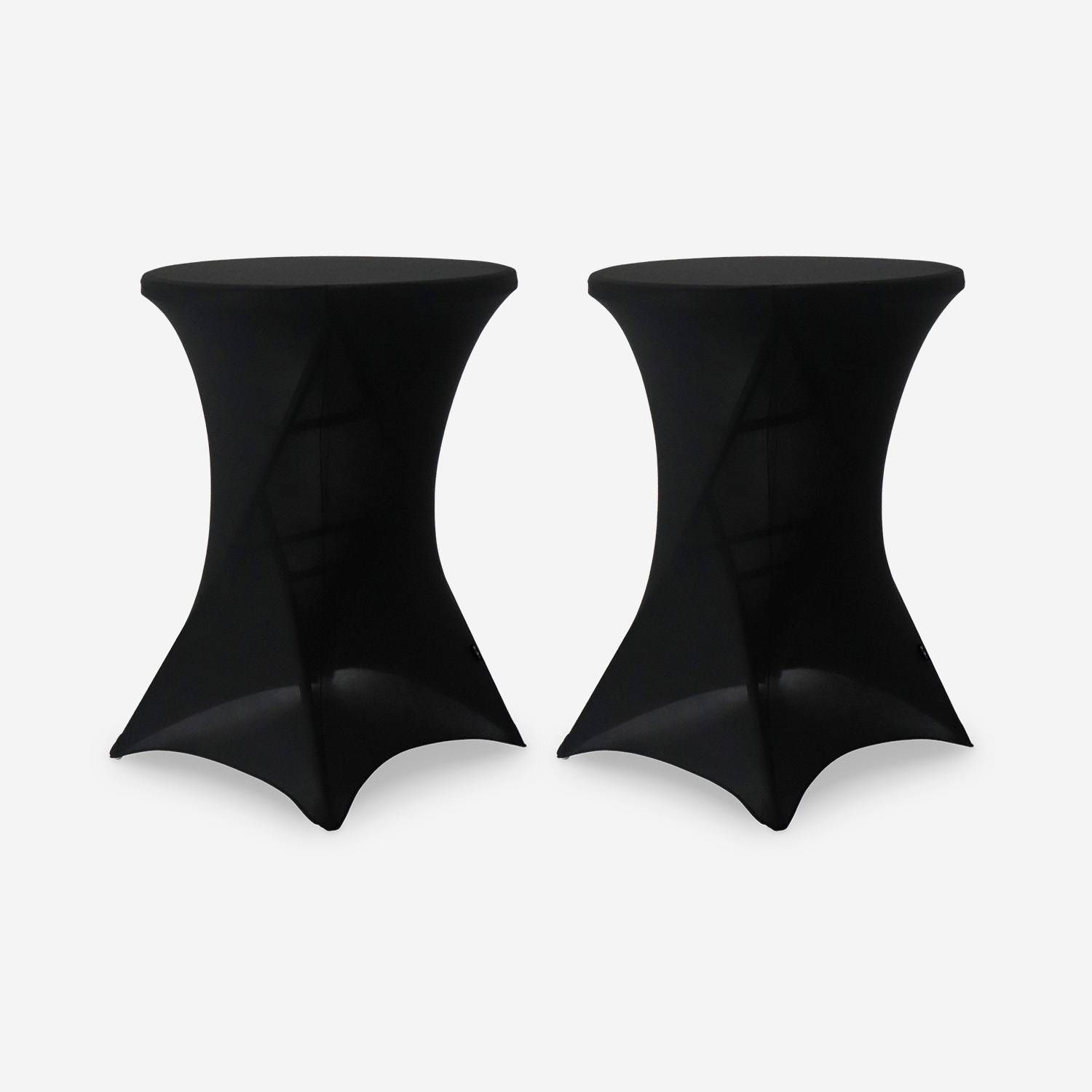 Set van 2 hoezen – GALA – Hoezen voor statafels Ø80cm, polyester, zwart Photo2