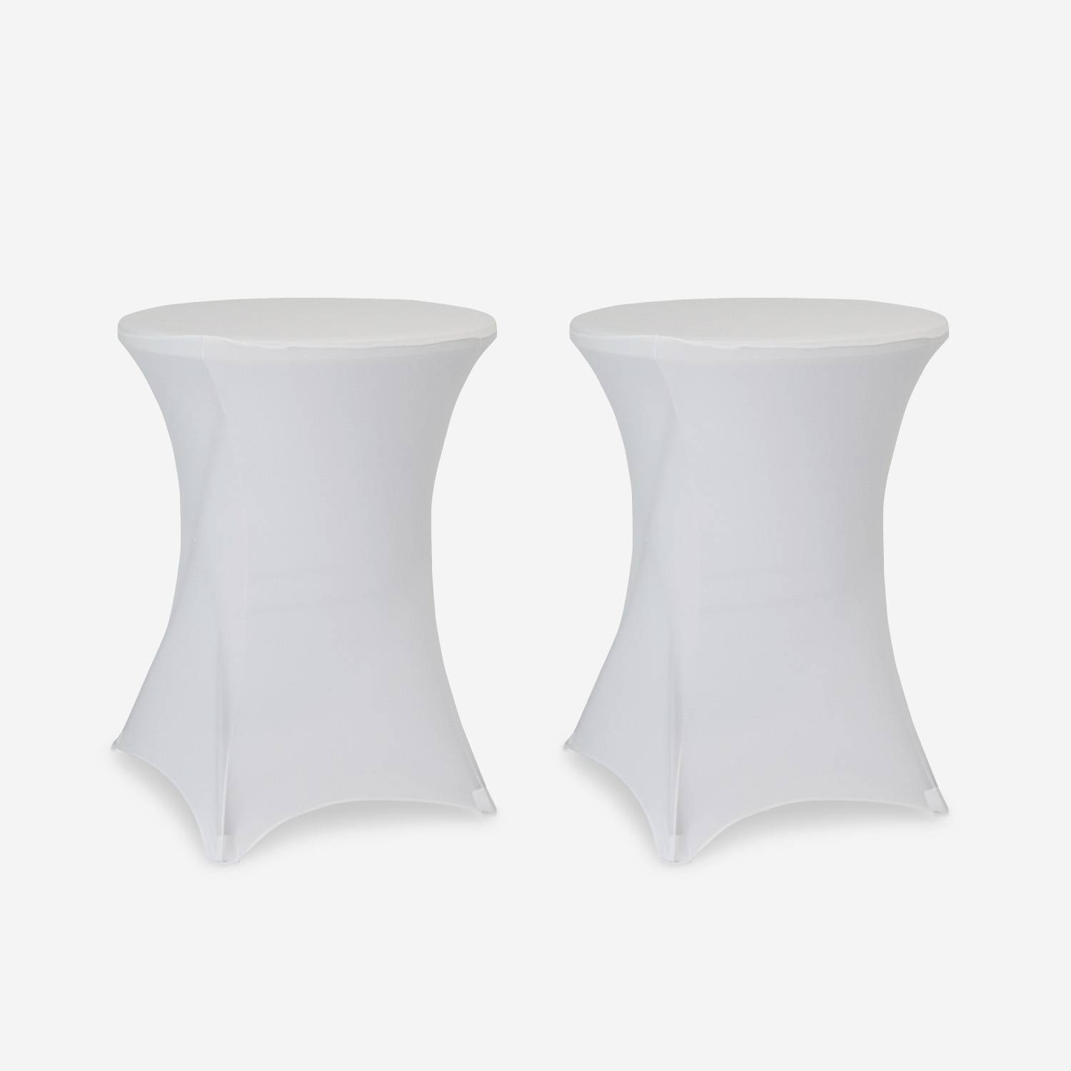 Set van 2 hoezen – GALA – Hoezen voor statafels Ø80cm, polyester, wit Photo2