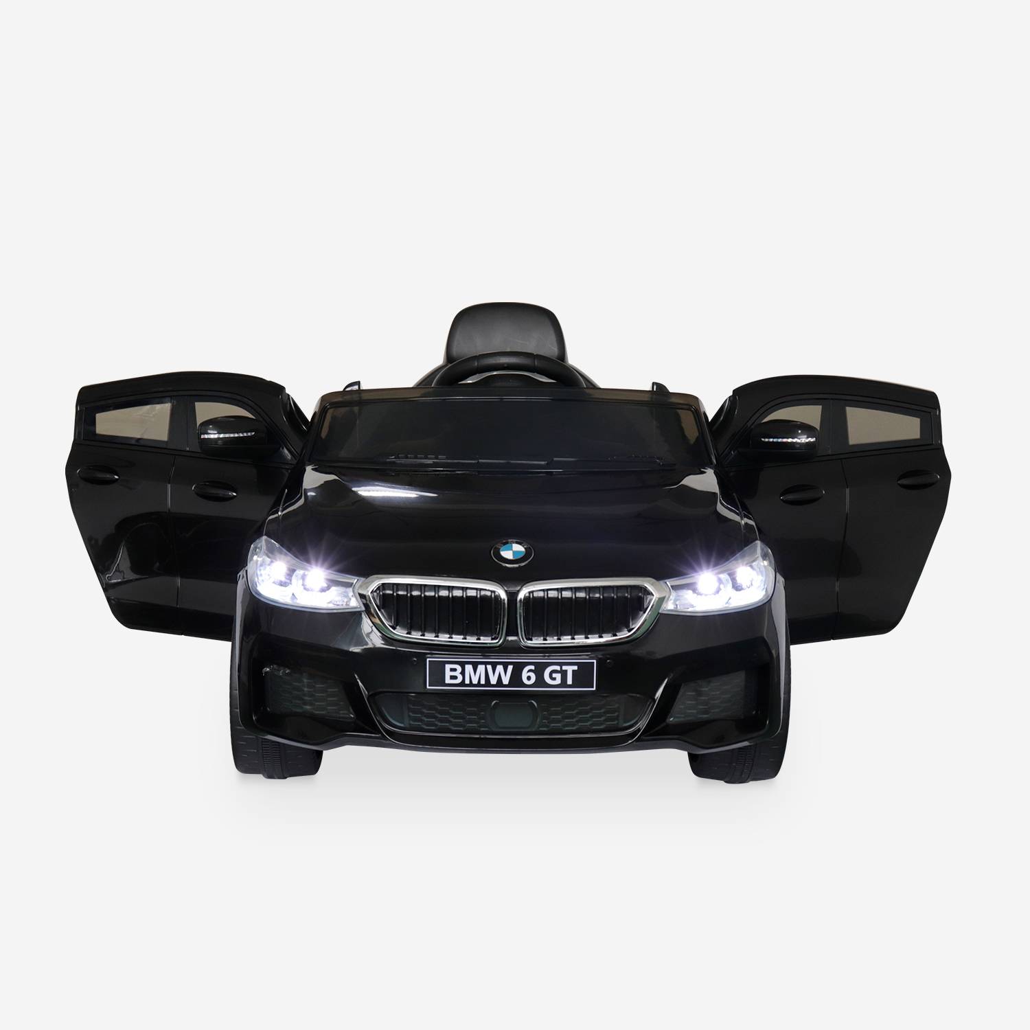 BMW Série 6 GT Gran Turismo noire, voiture électrique pour enfants 12V 4 Ah, 1 place, avec autoradio et télécommande Photo7