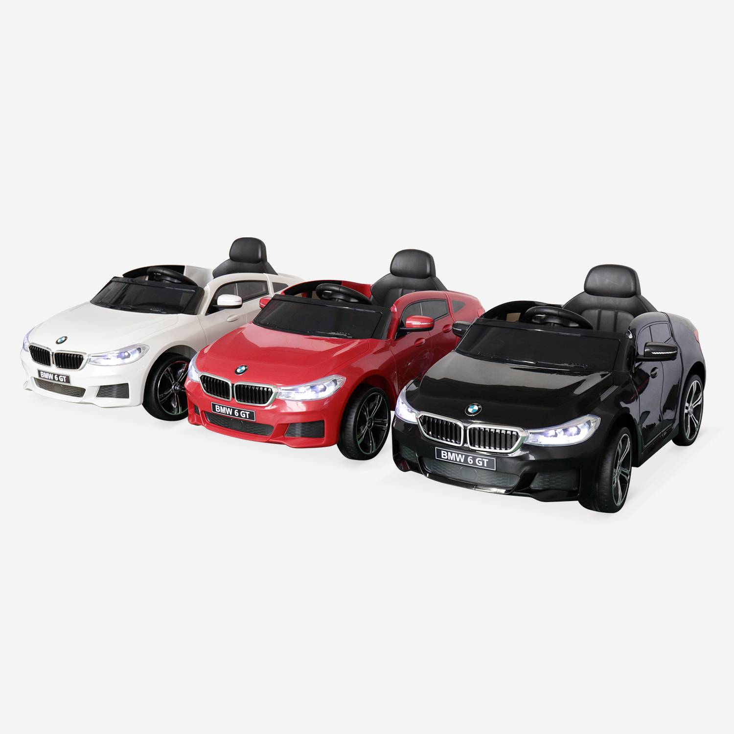 BMW GT6 Gran Turismo blanco, coche eléctrico 12V, 1 plaza, descapotable para niños con autorradio y mando a distancia Photo8