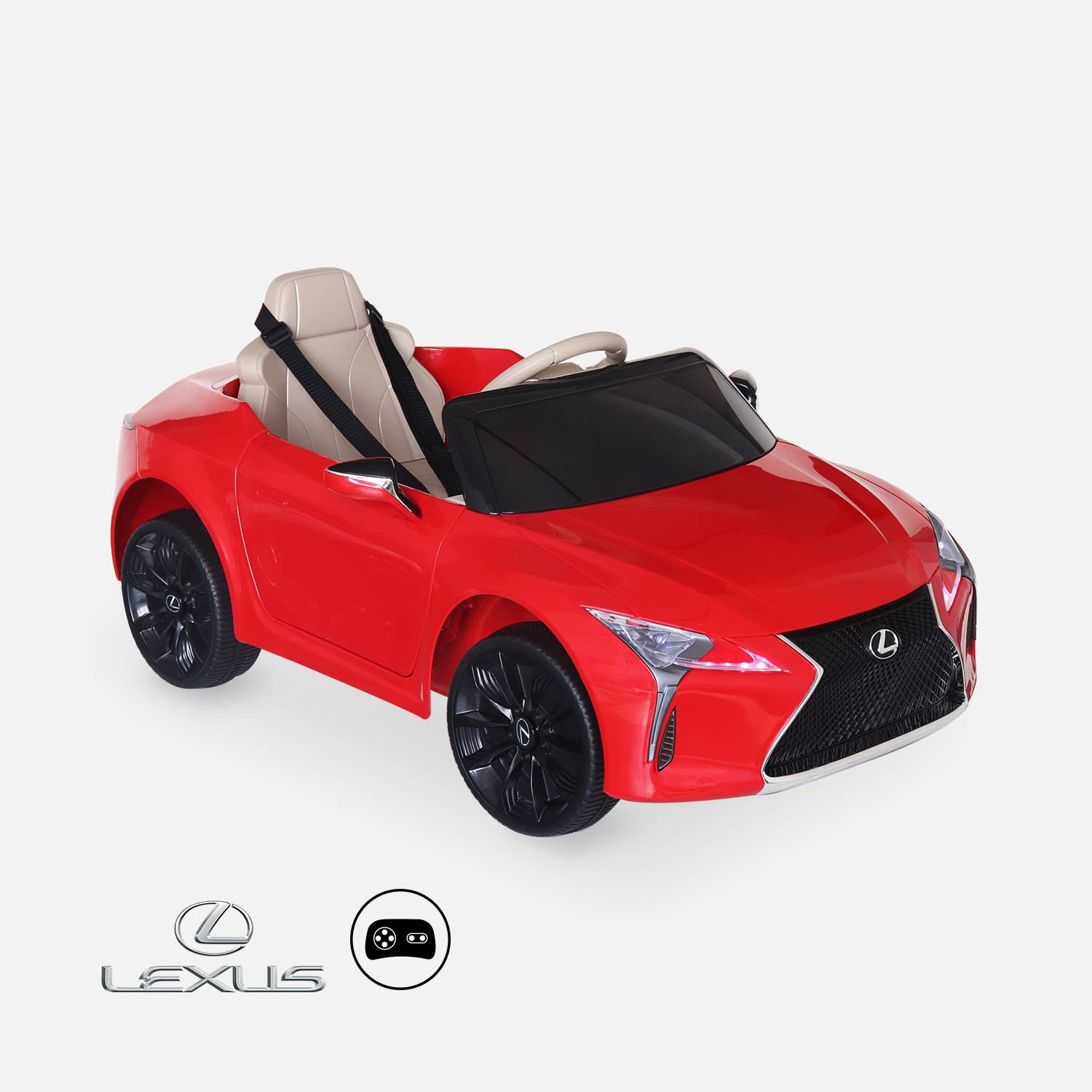 Lexus LC500 Rood elektrische auto 12V, 1 plaats, 4x4 voor kinderen met autoradio en afstandsbediening Photo1