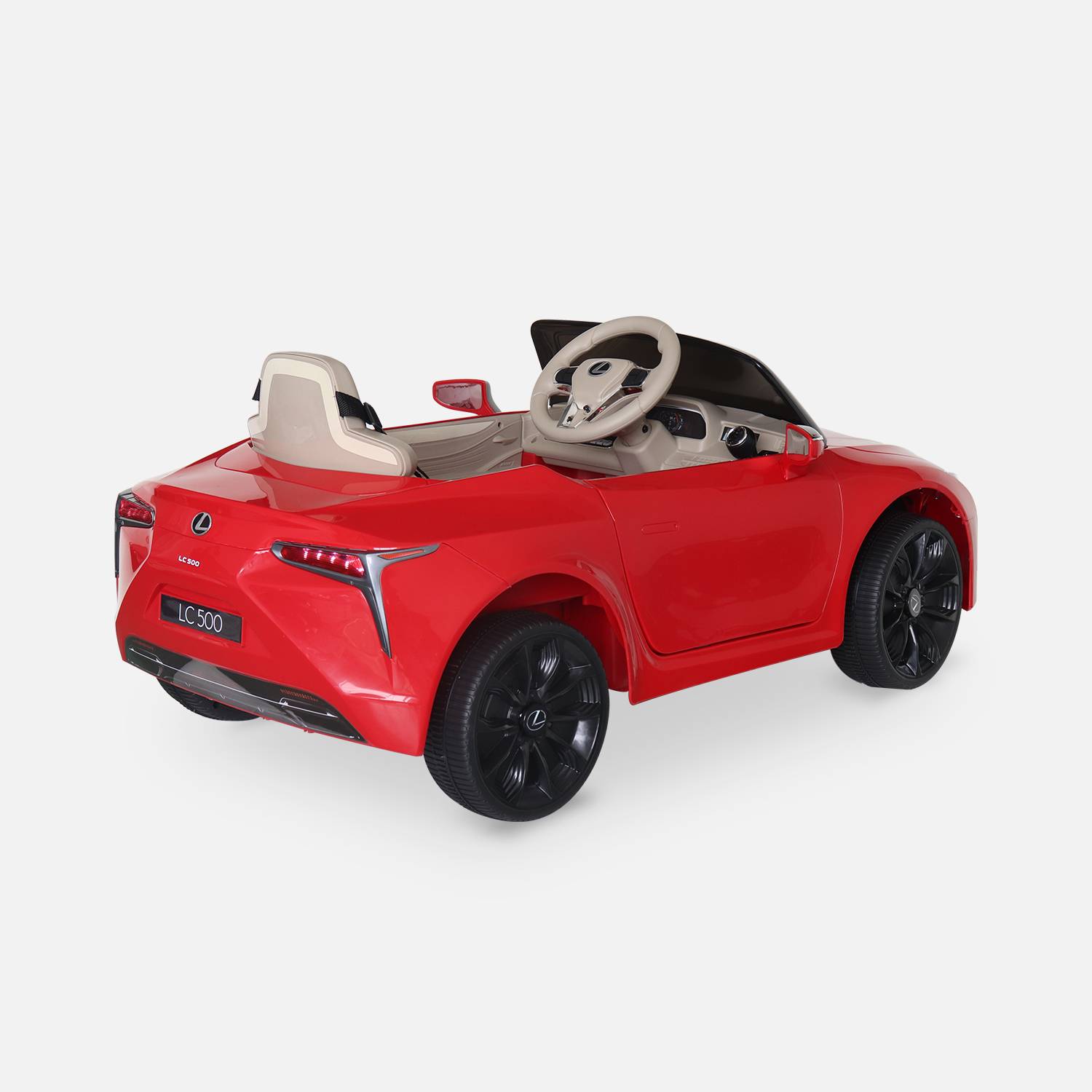 Lexus LC500 Rood elektrische auto 12V, 1 plaats, 4x4 voor kinderen met autoradio en afstandsbediening Photo2