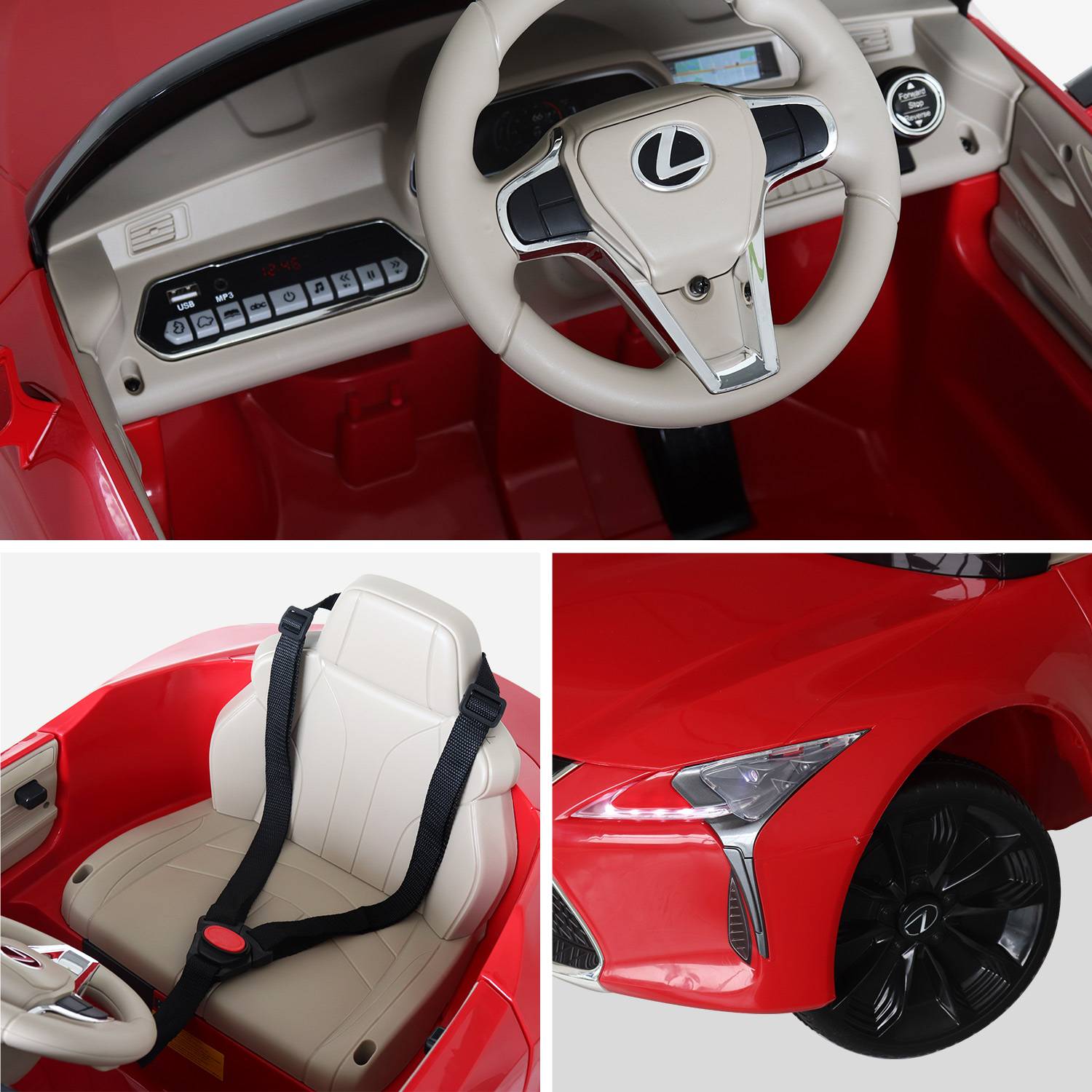 Lexus LC500 Rouge voiture électrique 12V, 1 place, 4x4 pour enfants avec autoradio et télécommande Photo4